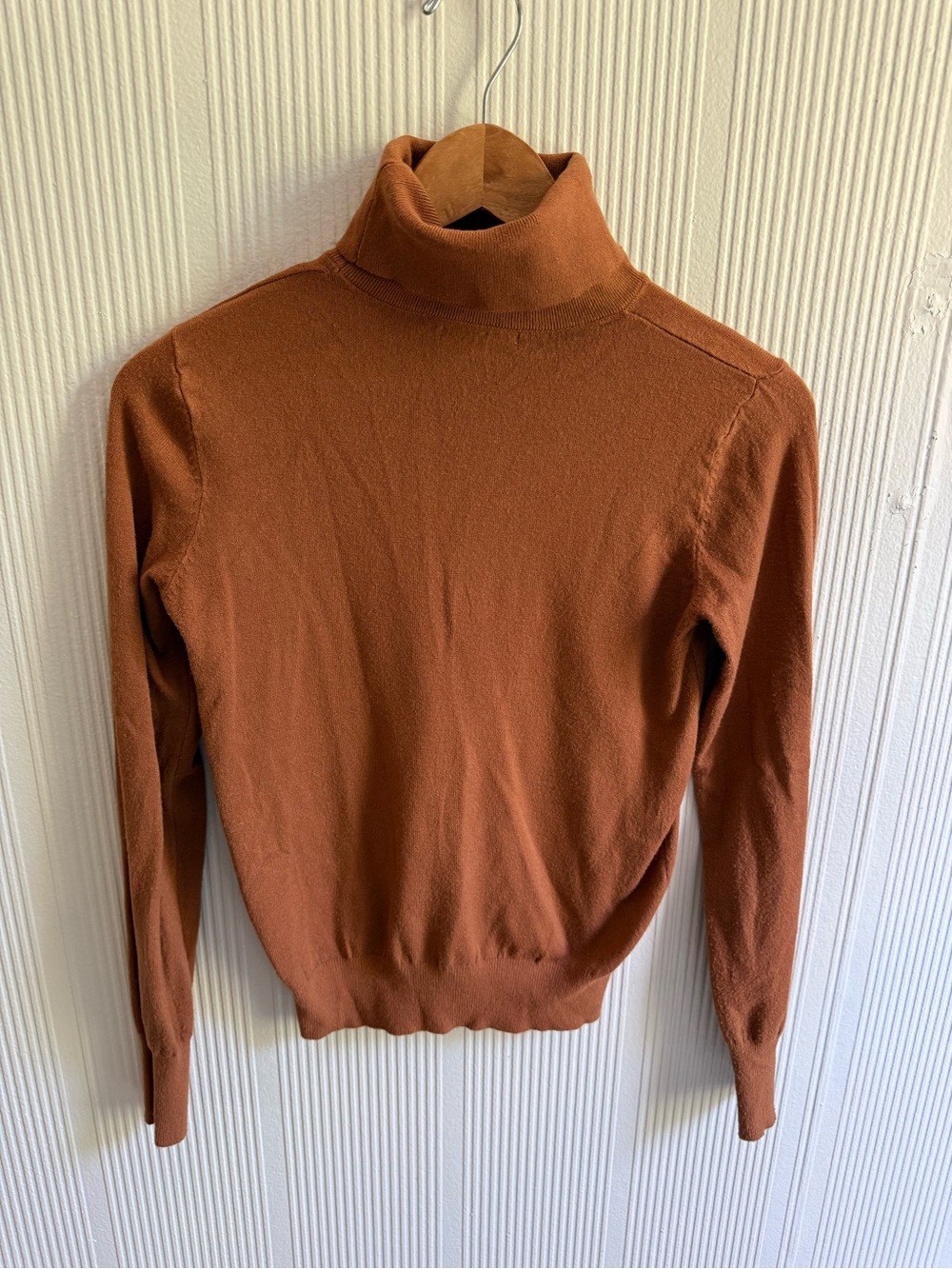 Women's Rust Turtleneck Sweater - Soft Knit